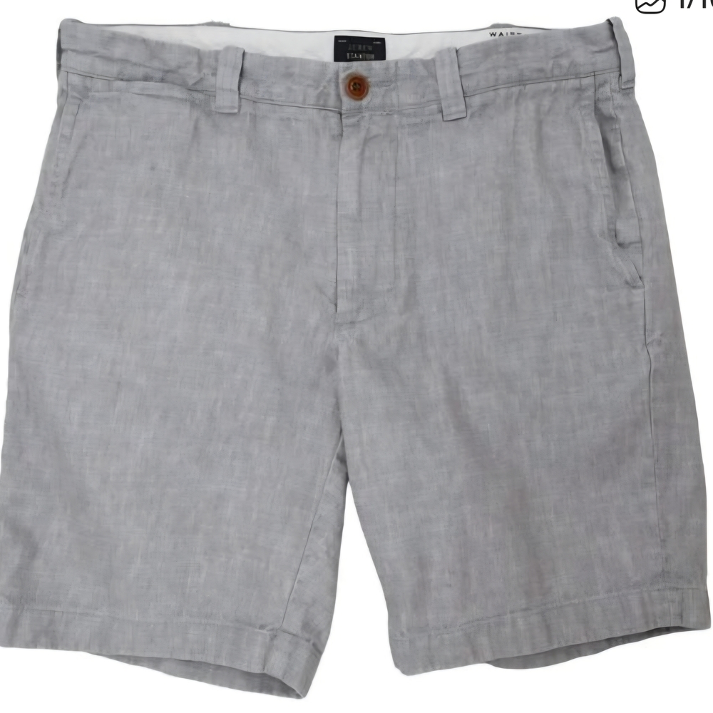 J. Crew Light Gray Linen Flat Front Men's Shorts